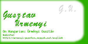 gusztav urmenyi business card