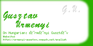 gusztav urmenyi business card